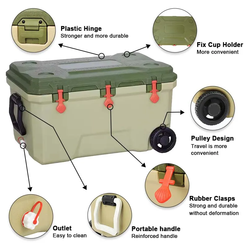 Direct Sales 4 in 1 Cooler Combos 16L to 145L Storage Food Cooler Box Ice Chest Cooler Sets with Wheels