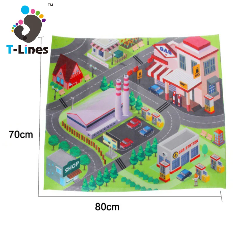 
Обучающий дорожный игровой коврик для детей с автомобилем 