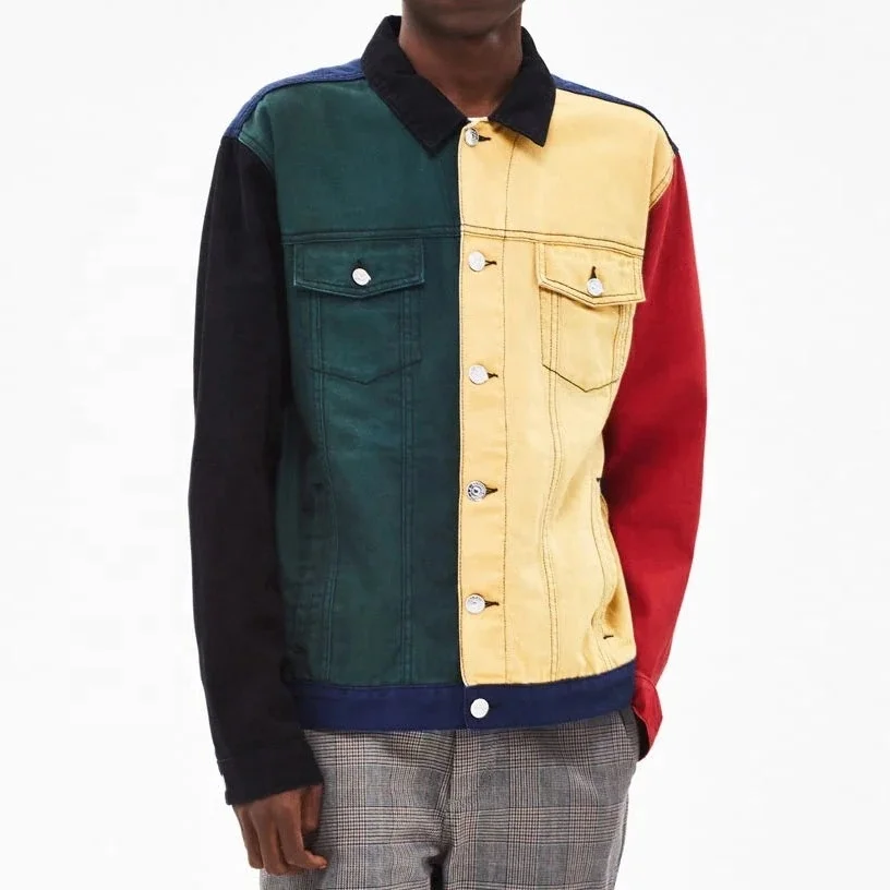Denim jacket color block Clearance