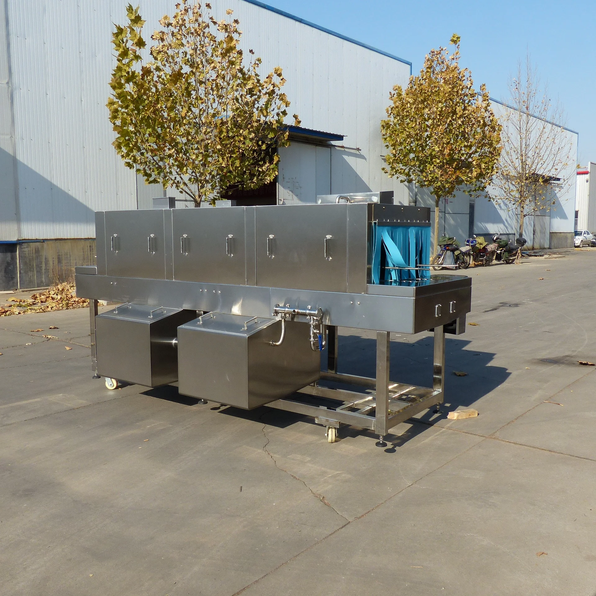 Tray Washing Machine with Dryer Horizontal Container Plastic Box Cleaning Machine Trays Box Crate Pallet Washer