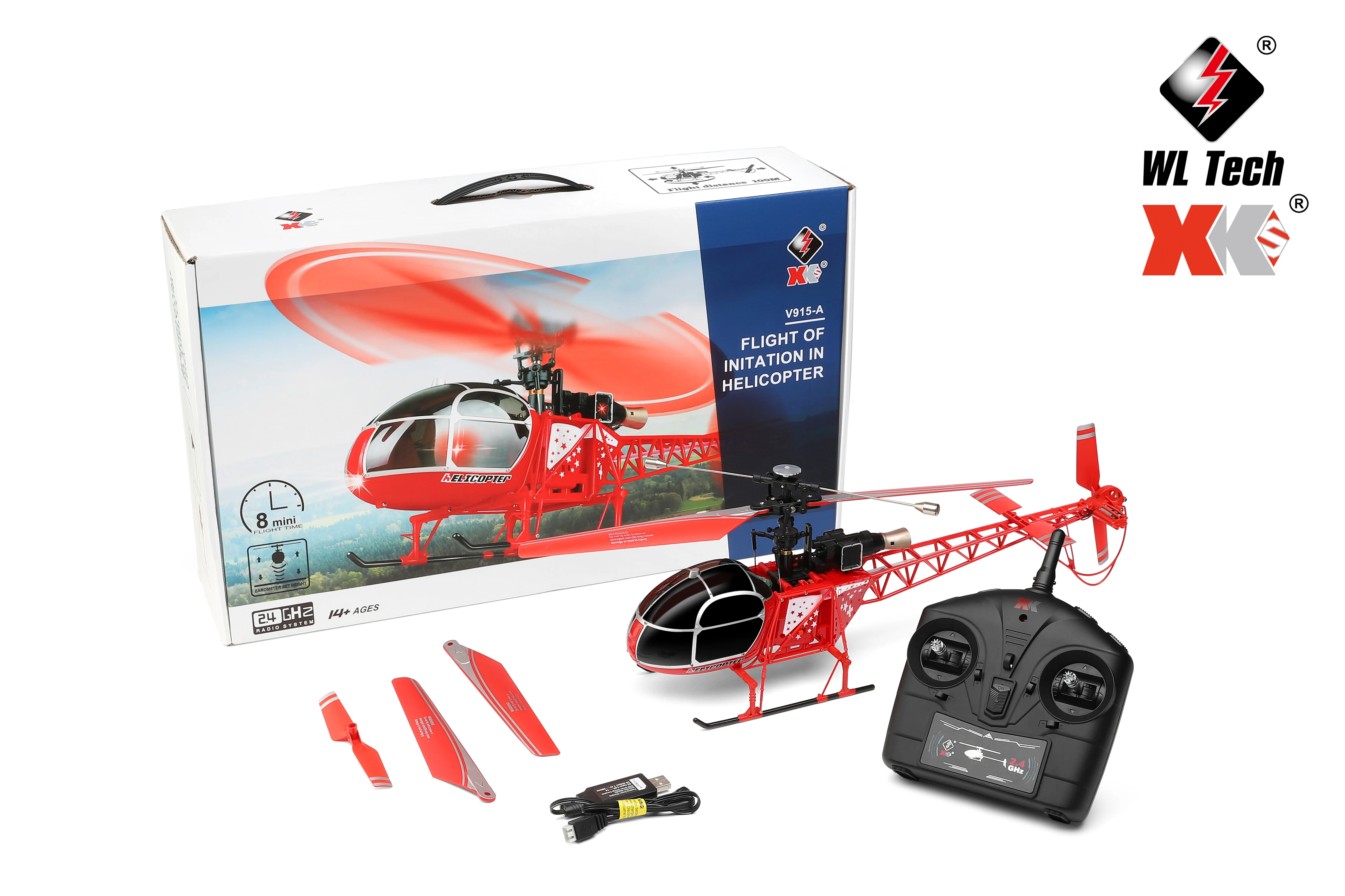 ホットセール Wltoys V915-A RCヘリコプター 4CH デュアルブラシ