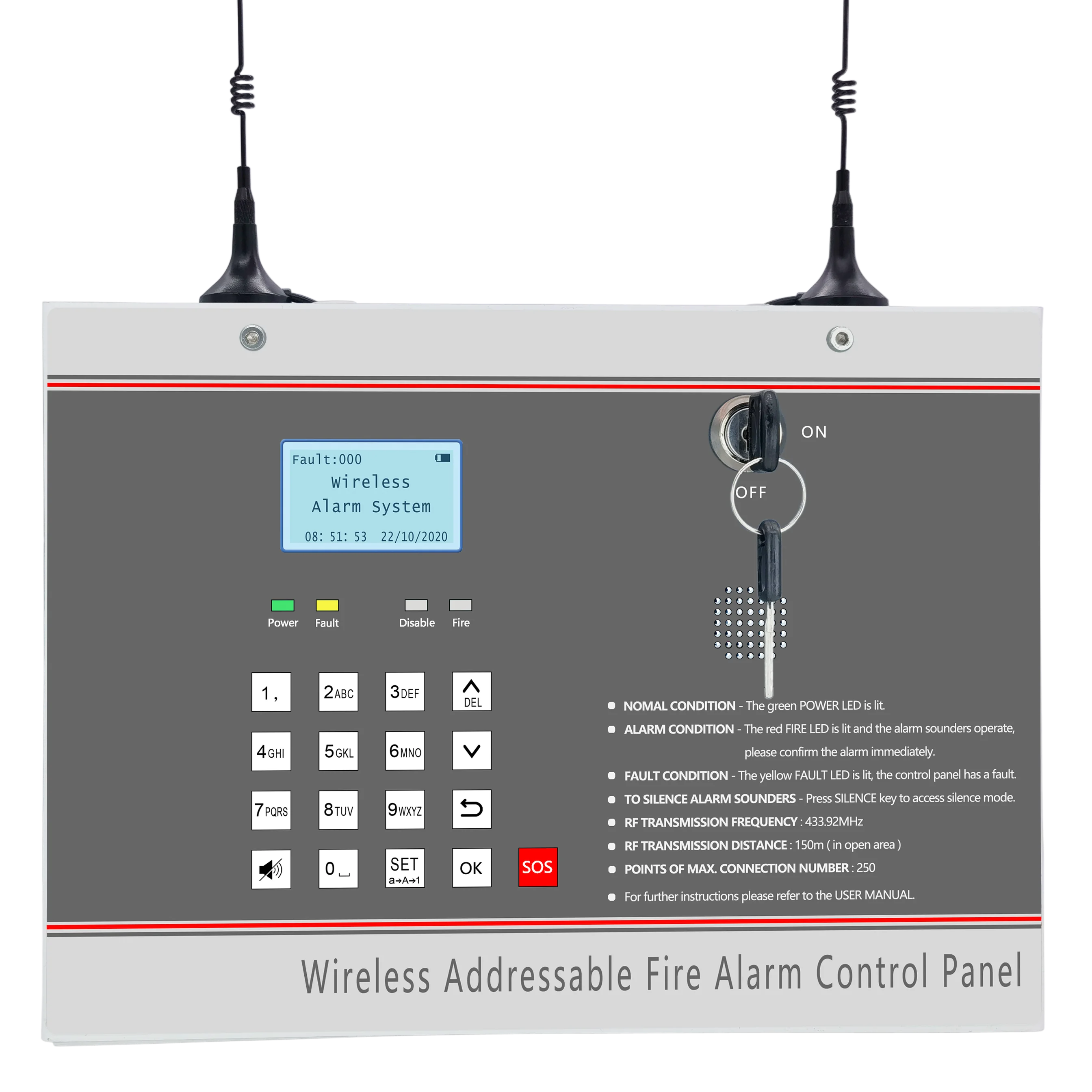Wireless addressable fire alarm control system with cheaper price and