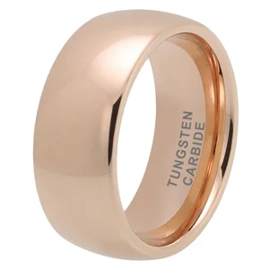 Coolstyle Jewelry 10mm Wholesale Rose Gold Plated Tungsten Carbide Finger Ring for Men Women Fashion Engagement Wedding Band