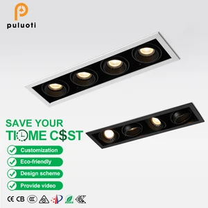 PULUOTI Modern 20W 32W 40W LED Spotlights Anti-Glare MR16/GU10 Aluminum Recessed Ceiling Downlights with 10 Years Warranty White