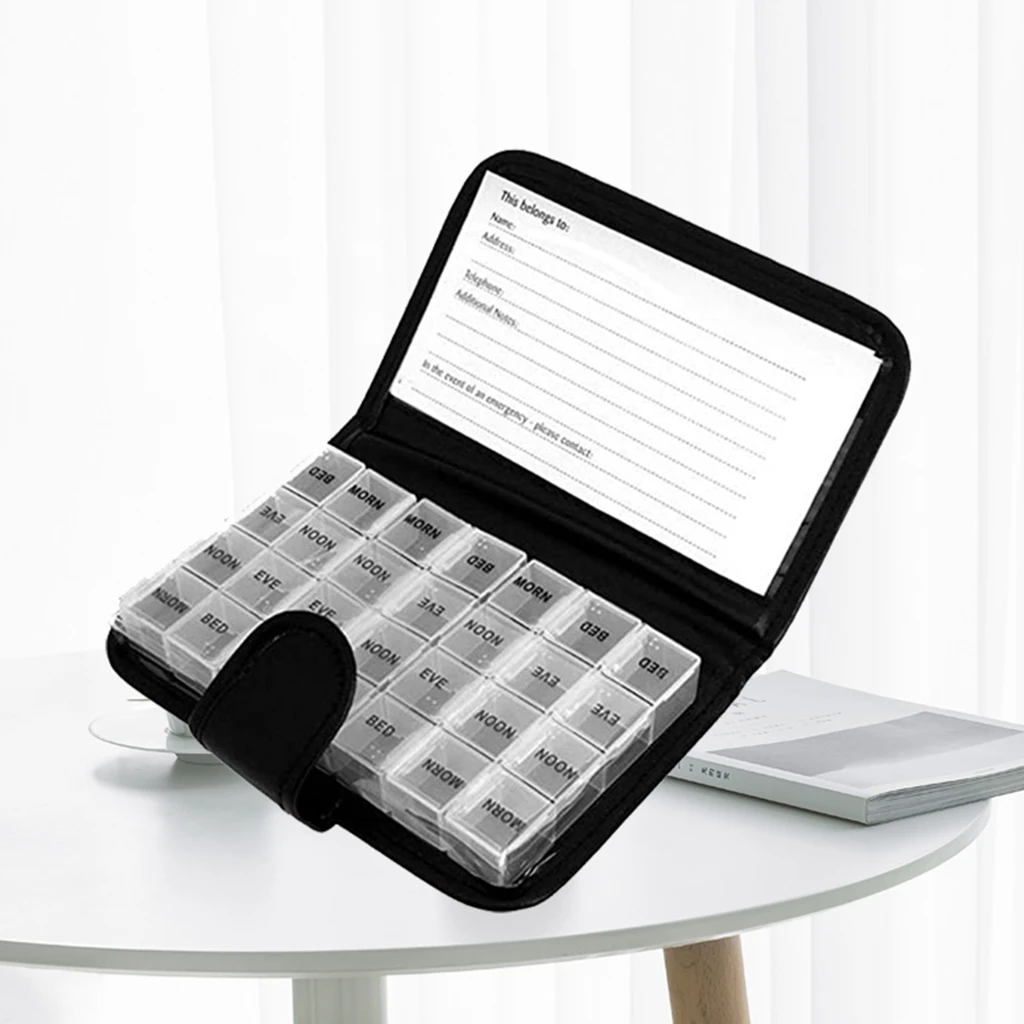 28-недельная сумка из искусственной кожи еженедельный органайзер для таблеток контейнер полипропилена