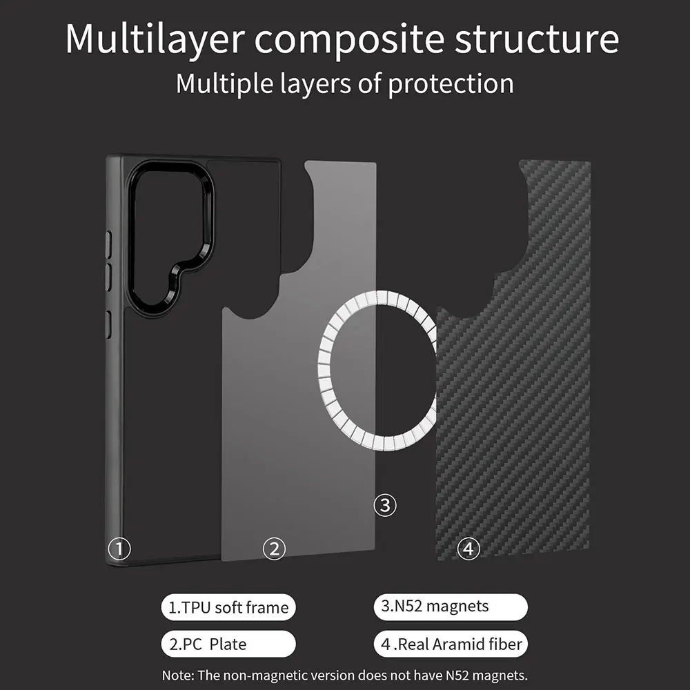 product laudtec luxury real 1500d carbon fiber phone case anti scratch super thin flim mobile phone case for samsung galaxy s25 ultra-10