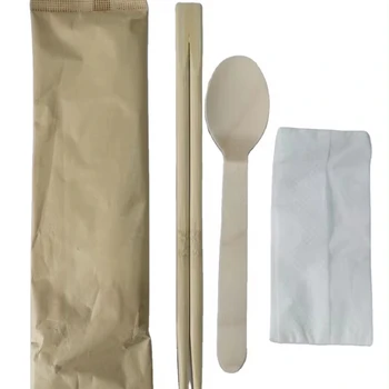 Disposable   biodegradable tableware including spoon ,chopstick ,napkin