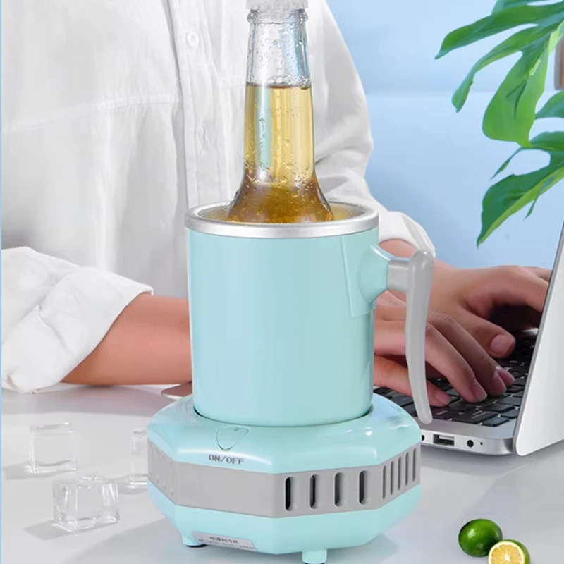 Mini Fridge Electric Drink Chiller Quick Cooling Cup Beer Juice Milk Coffee  Portable Desktop Beverage Cooler Personal Ice Bucket