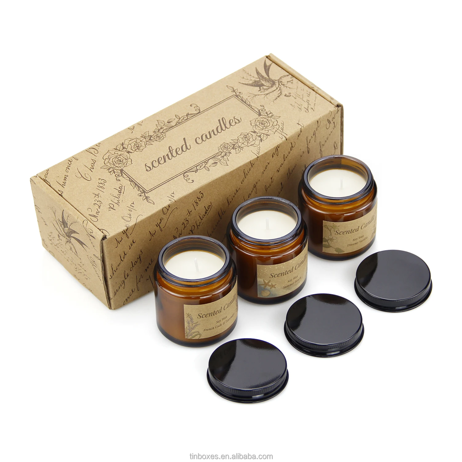 Stock Custom 3.5oz Nature Luxury Private Label Aroma Soy Wax Amber