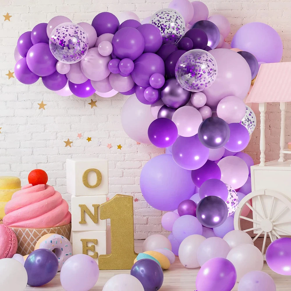 Wholesale Birthday Balloon Arch Set Purple Balloons Garland Arch Kits