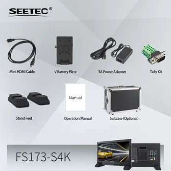 SEETEC FS173-S4K 17.3 Inch 3G-SDI 4K   Broadcast Studio Monitor Full HD 1920x1080 Rec.709 Tally Light OEM/ODM Factory Direct product image