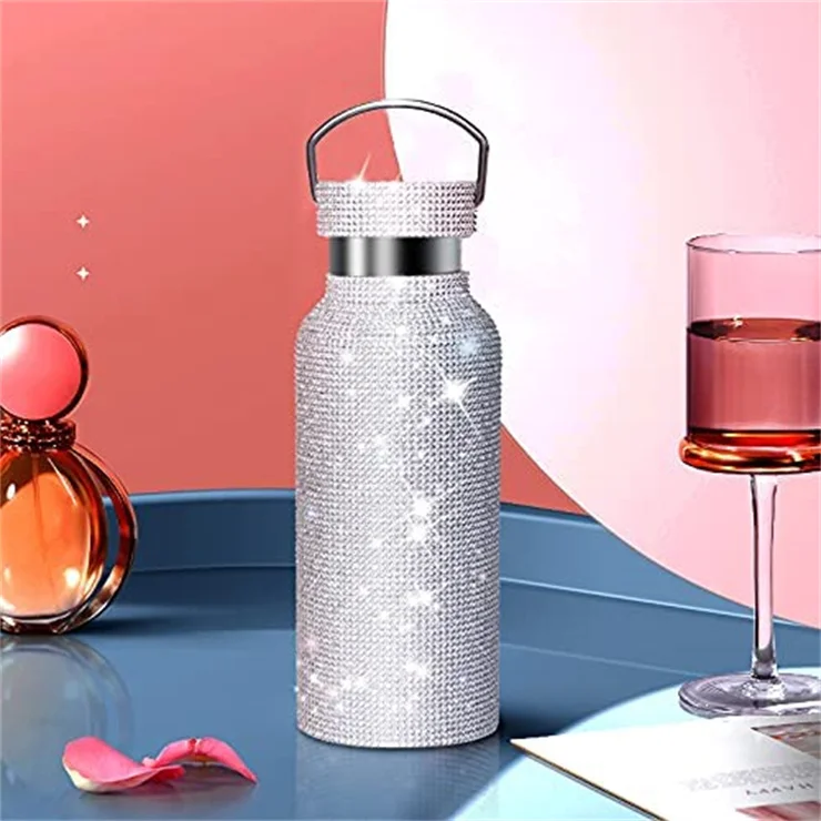 Diamond Water Bottle,Bling Diamond Vacuum Flask Sparkling Glitter