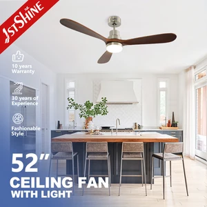 1stshine LED Ceiling Fan Solid Wooden Blades OEM Brand Dimmable LED Ceiling Fan Light for Living Room
