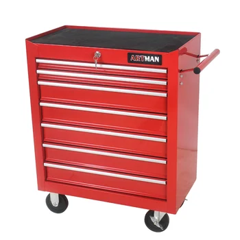 FREE SHIPPING 7 DRAWERS MULTIFUNCTIONAL TOOL CART WITH WHEELS IN BLUE RED GREEN BLACK