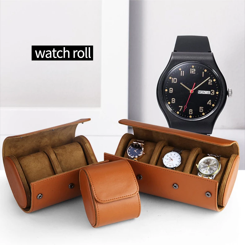 Wholesale Ready To Ship Factory Recycled Leather Watch Packaging Box Luxury  Watch Boxes Case and Waterproof Leather Travel watch roll case From  m.