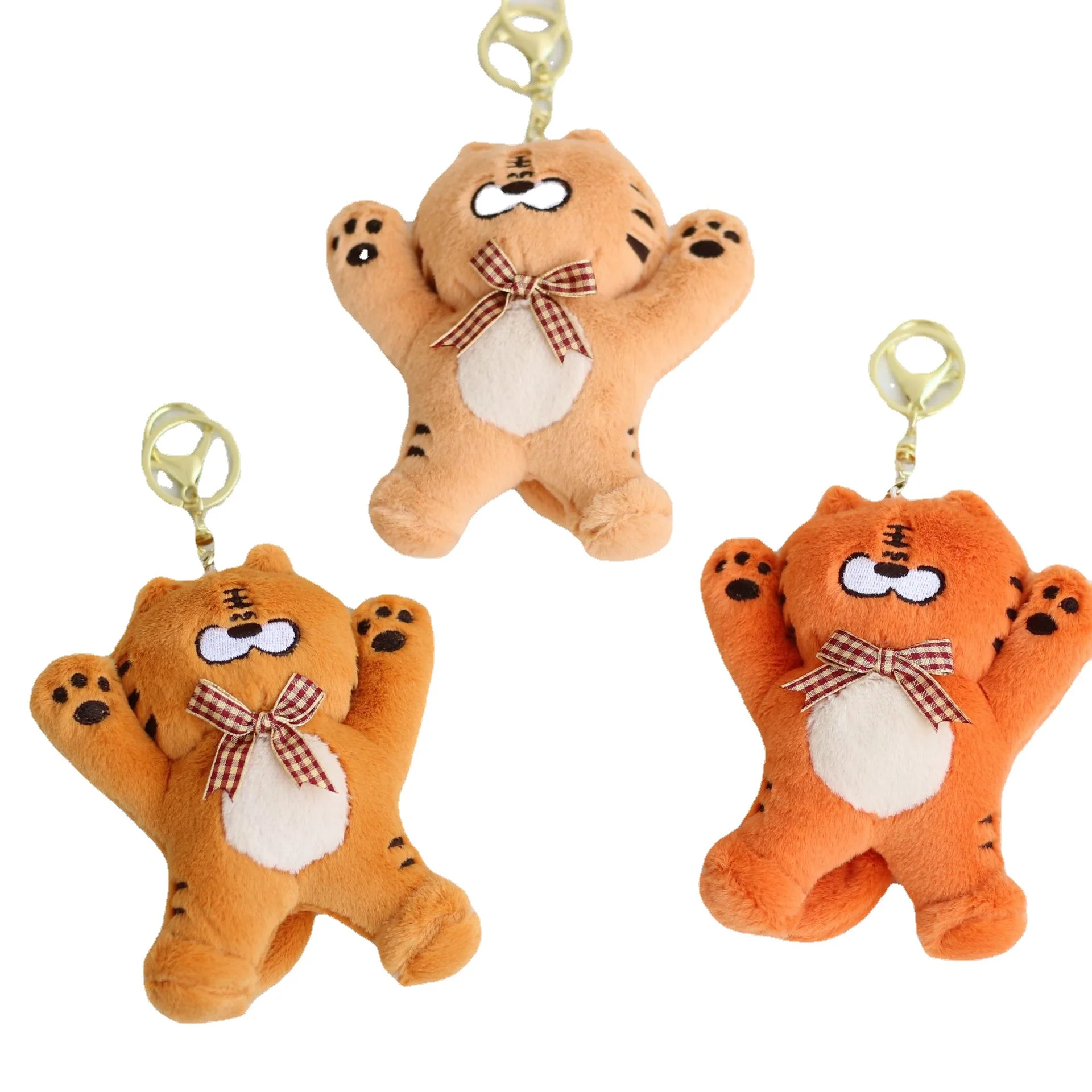 10cm Kuromi Plush Keychain Tiger Mascot Doll Tiger Toy Cute Bag