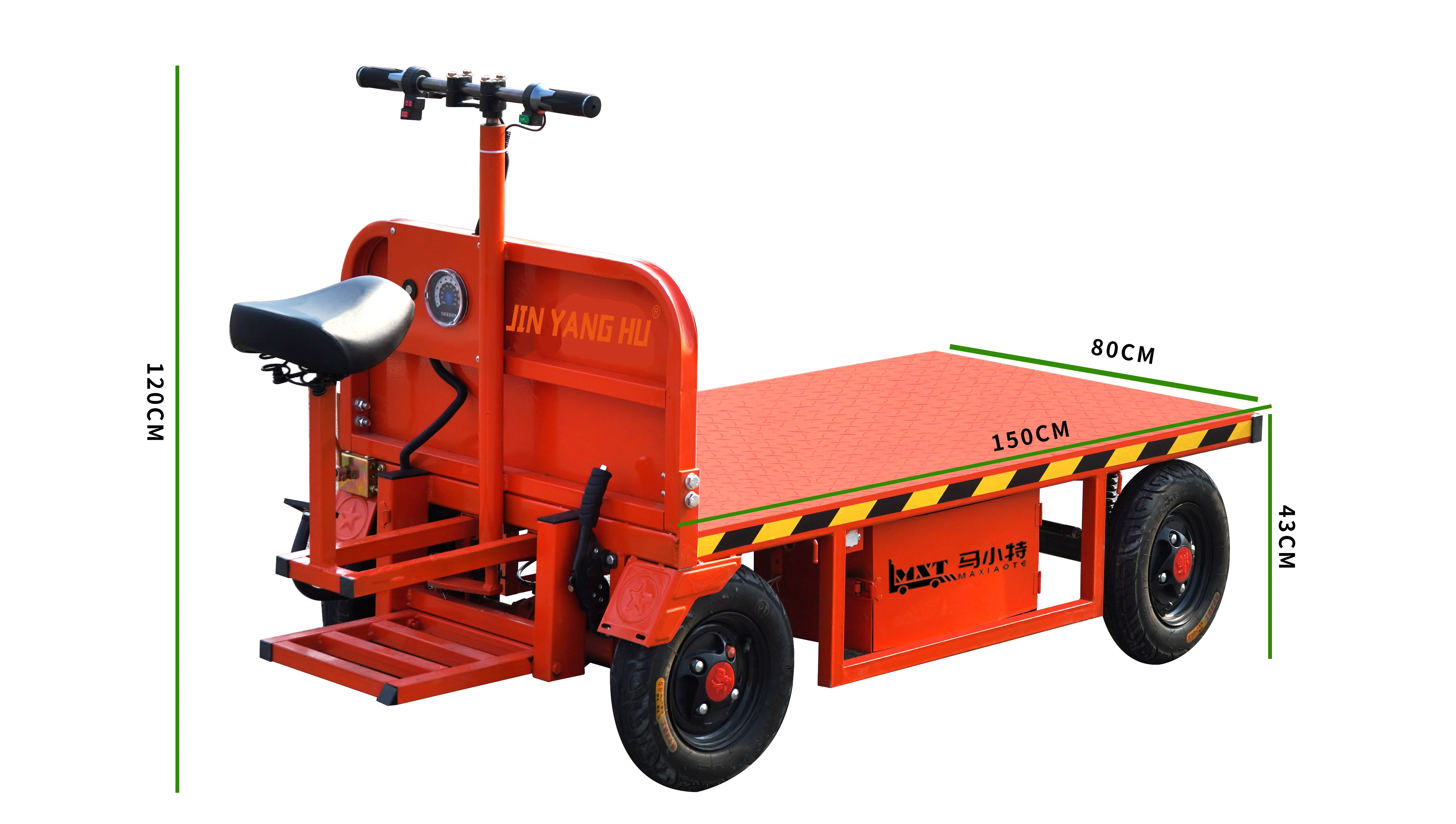 JIN YANG HU 500KG Electric Flatbed Trolley - Four-Wheel Trailer for ...