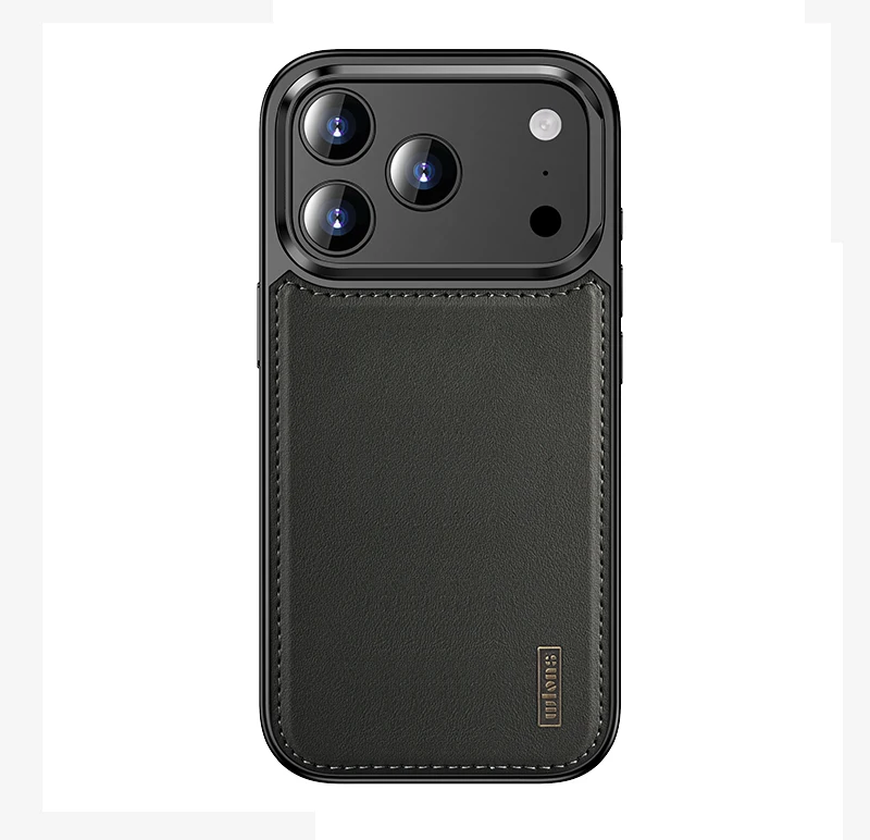 product premium leather cover with wireless charging luxury magnetic case with rotatable lens bracket elegant design for iphone 17 pro-11