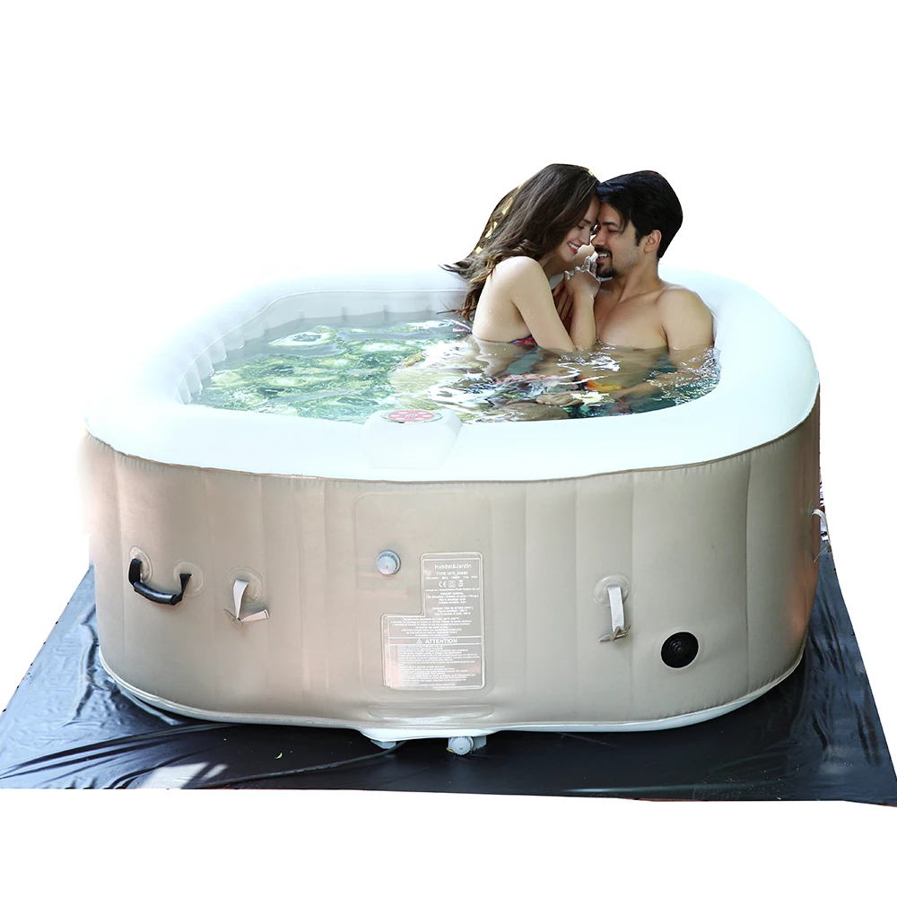 
 Новый дизайн, надувной спа-бассейн для 2 человек, 4 человек, 6 человек, с гидромассажем, пузырьковым массажем, для семейной вечеринки, со светодиодными фонарями, OEM  