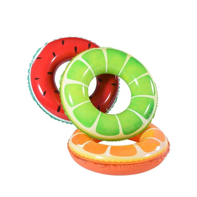 Customized Summer Party Fruit-Inspired PVC Inflatable Swimming Rings Water Ring Pool Float Tube for Kids and Adults