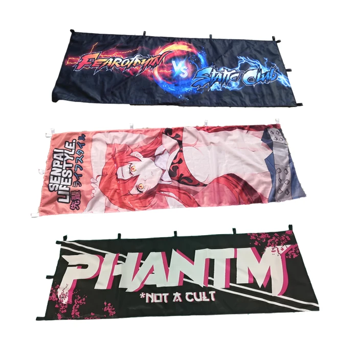 Cheap Advertising Sublimation Digital Customize Logo Double Sided Polyester Car Race Mini Outdoor Japanese Nabori Nobori Flag