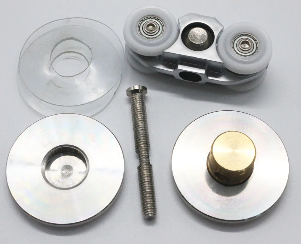 Stainless Steel Sliding square Glass Fitting Door Roll Hanging Wheel