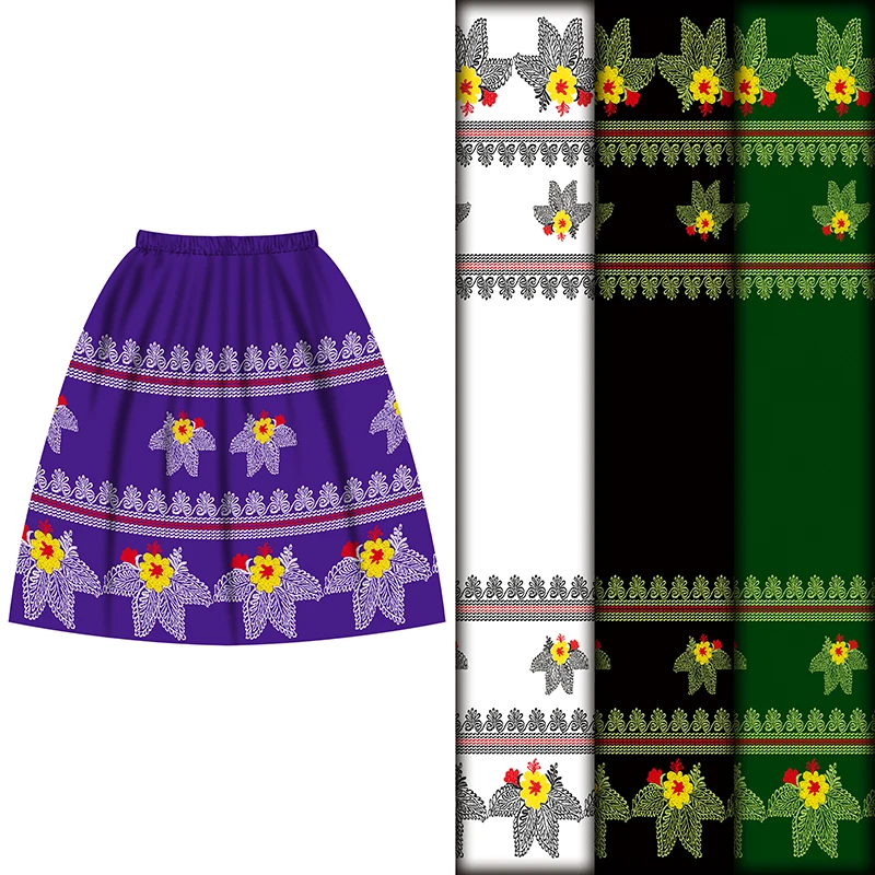 Henry пользовательский дизайн ткани фиолетовый и красный полинезийский Стиль Полиэфирная Ткань с принтом для юбки Guam