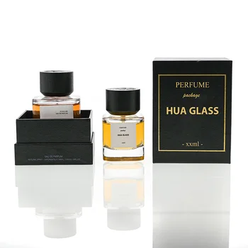 High-quality Square Perfume Bottle Thick bottom Fine Mist Spray 30ml 50ml 100ml Luxury Creative Bottle With Wooden Cap