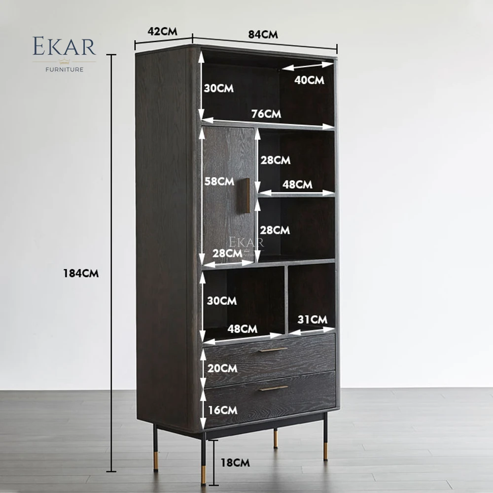 EKAR FURNITURE  classic design office furniture solid bookcase wooden bookcase cabinet supplier