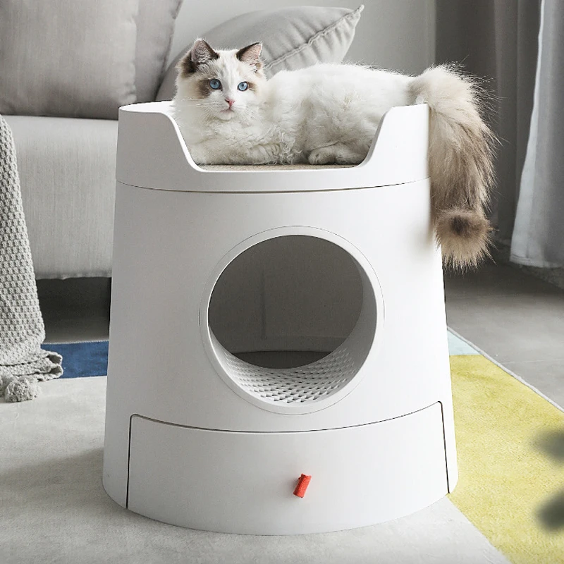 drawer type cat toilet anti-splash pedal passageway cat box