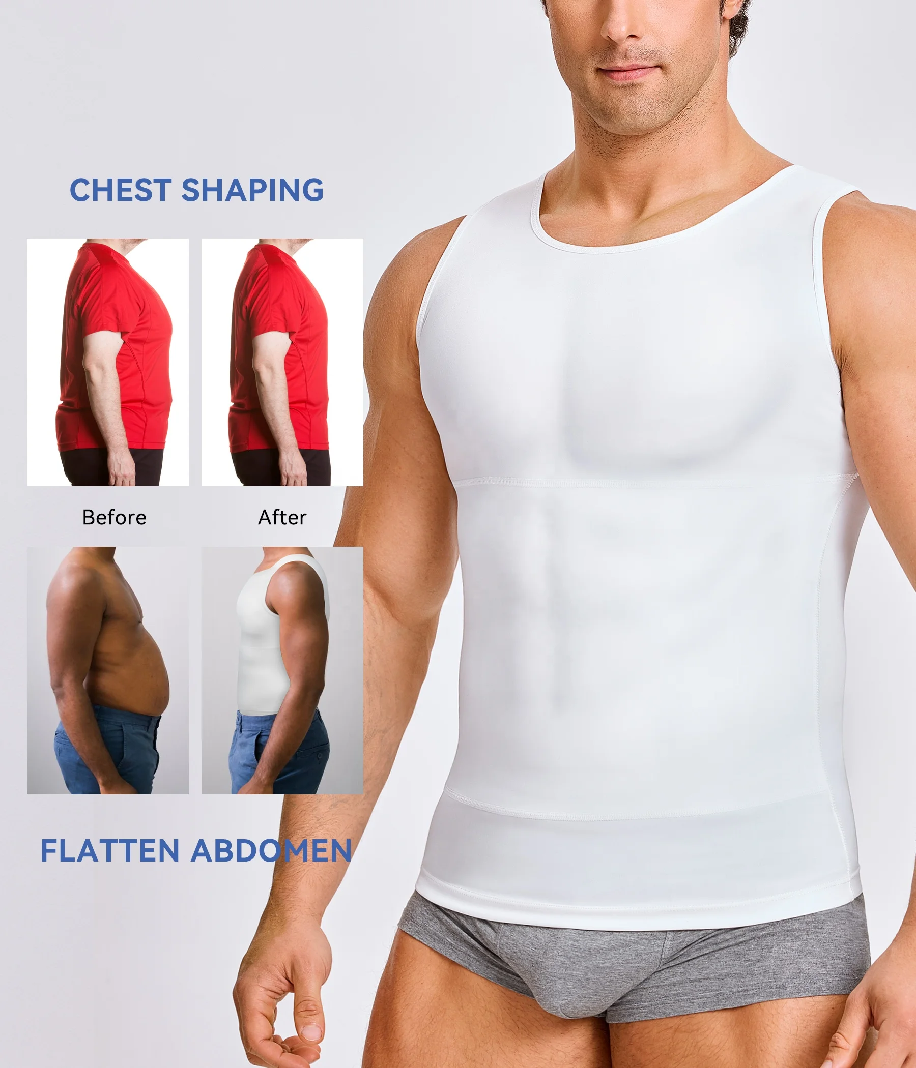 Canotta Compressione Uomo Mauro Kane - Maglia Snellente Shapewear, 85% Nylon, Per Fitness E Postura - Foto 3