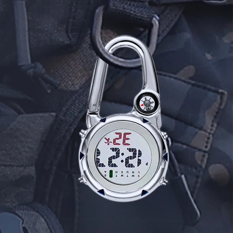 SagaSave Orologio digitale da infermiera, unisex, multifunzione, design con controllo delle infezioni, moschettone in silicone con clip a clip, orologio da infermiere, medici, paramedici, bianco