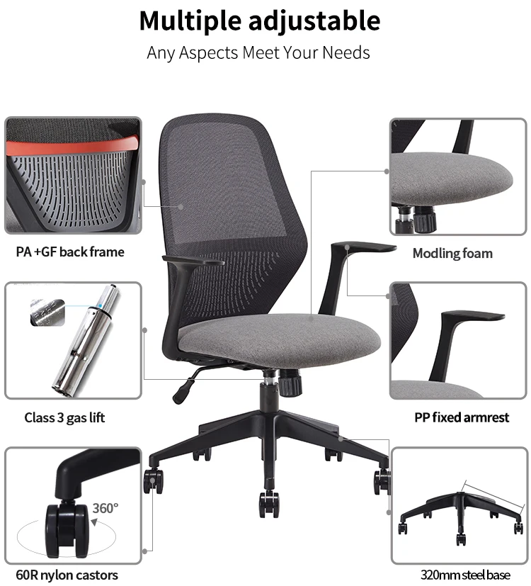 Ergonomic Executive Swivel Mid Back Mesh Guest Chair supplier