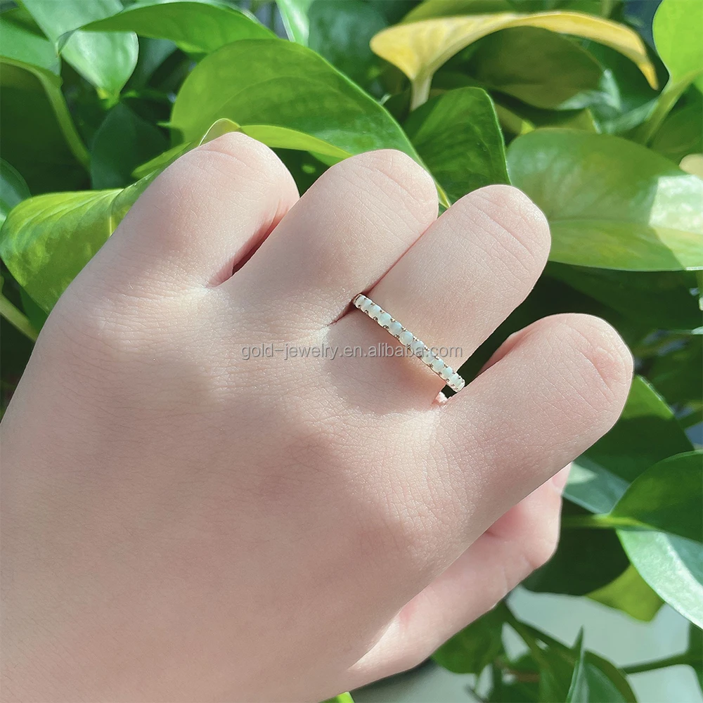 AU585 14k Pure Yellow Gold Ring Fine Jewelry Engagement Ring Gemstone Opal  Rings Special Design Popular Jewelry