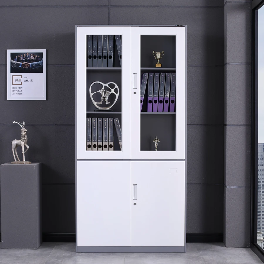 Двухуровневые шкафы для хранения документов armarios de office чехол книг со стеклянной