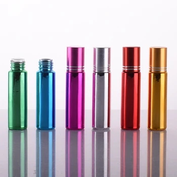 Cheap 10ml empty cosmetic glass glass roll on bottles, 10ml roller bottle essential oil perfume bottle for sample