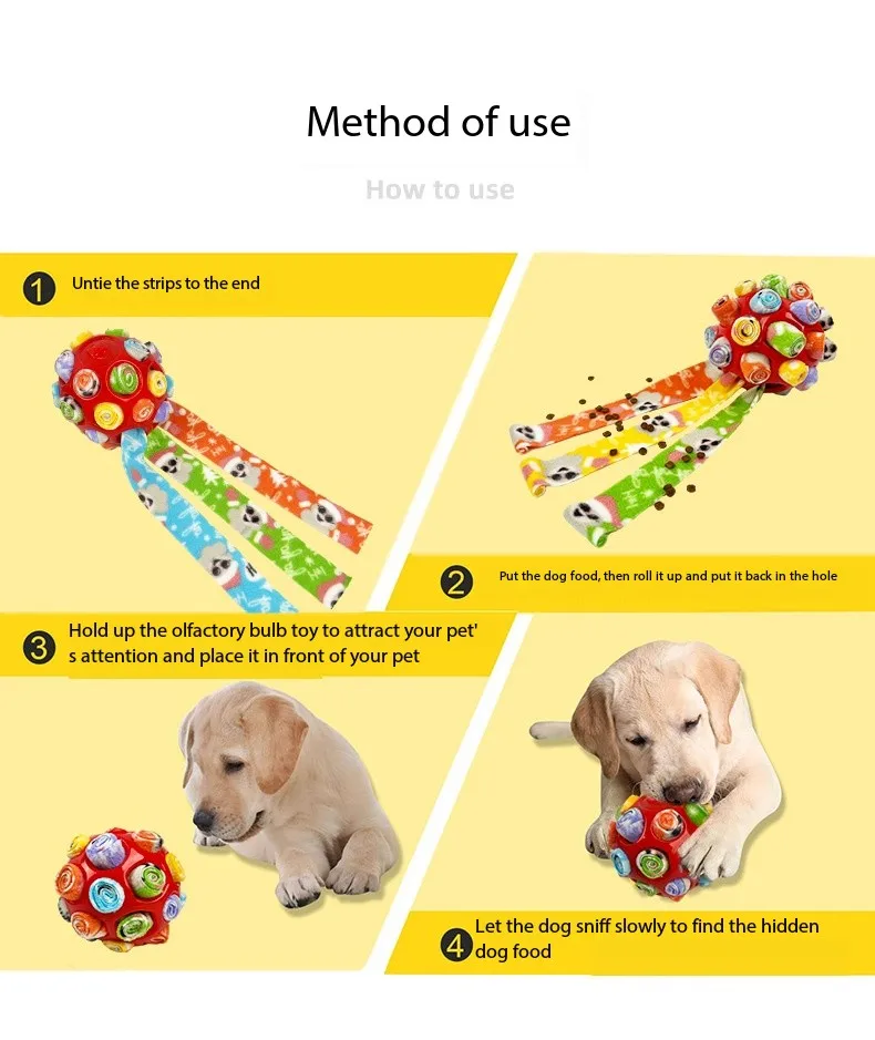 Colorful Dog Puzzle Toys Interactive Dog Slow Feeder Toy Dog Snuffle Ball factory