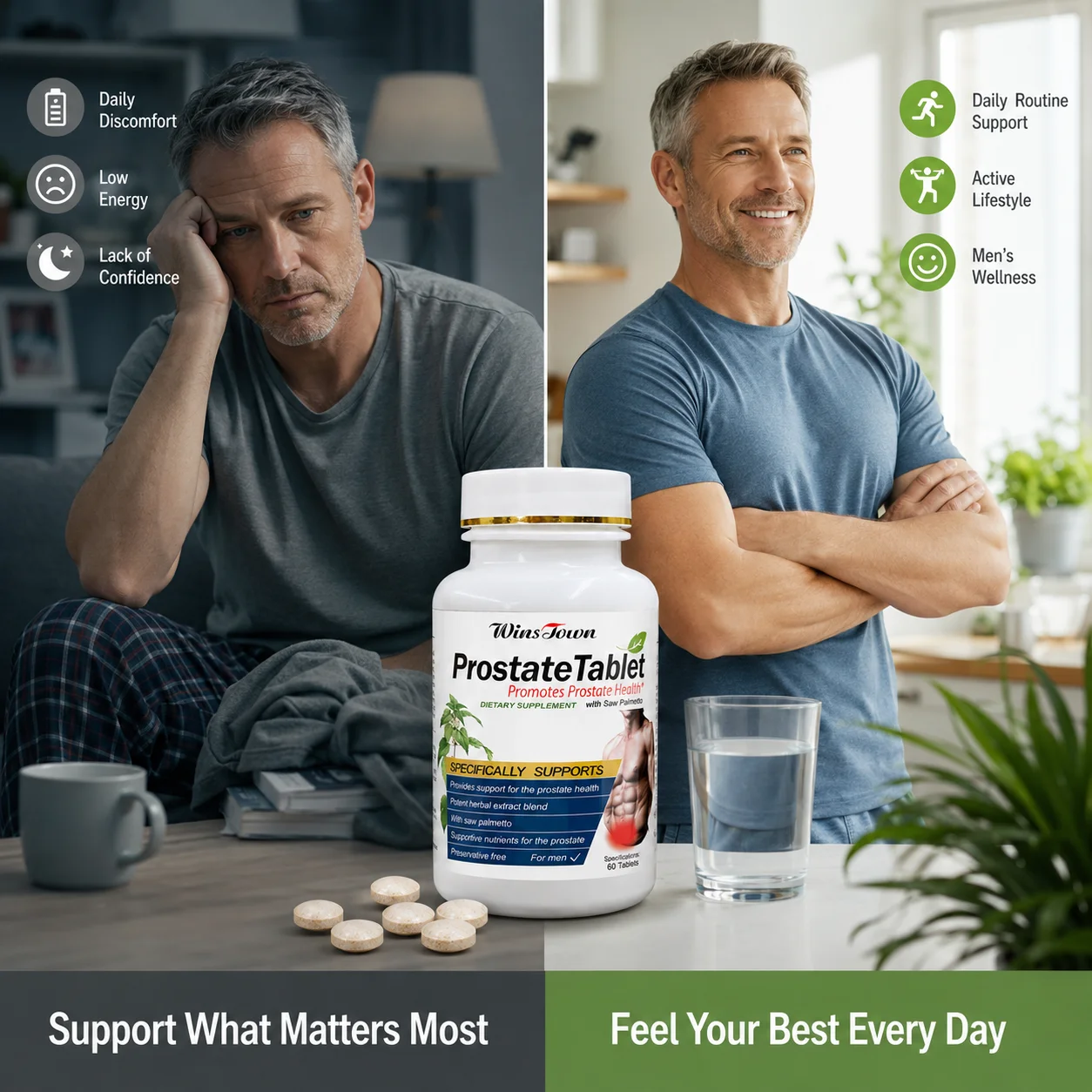 Men's Daily Wellness Dietary Supplement Tablet Adult Male Support Saw Palmetto Botanical Extract OEM ODM Private Label