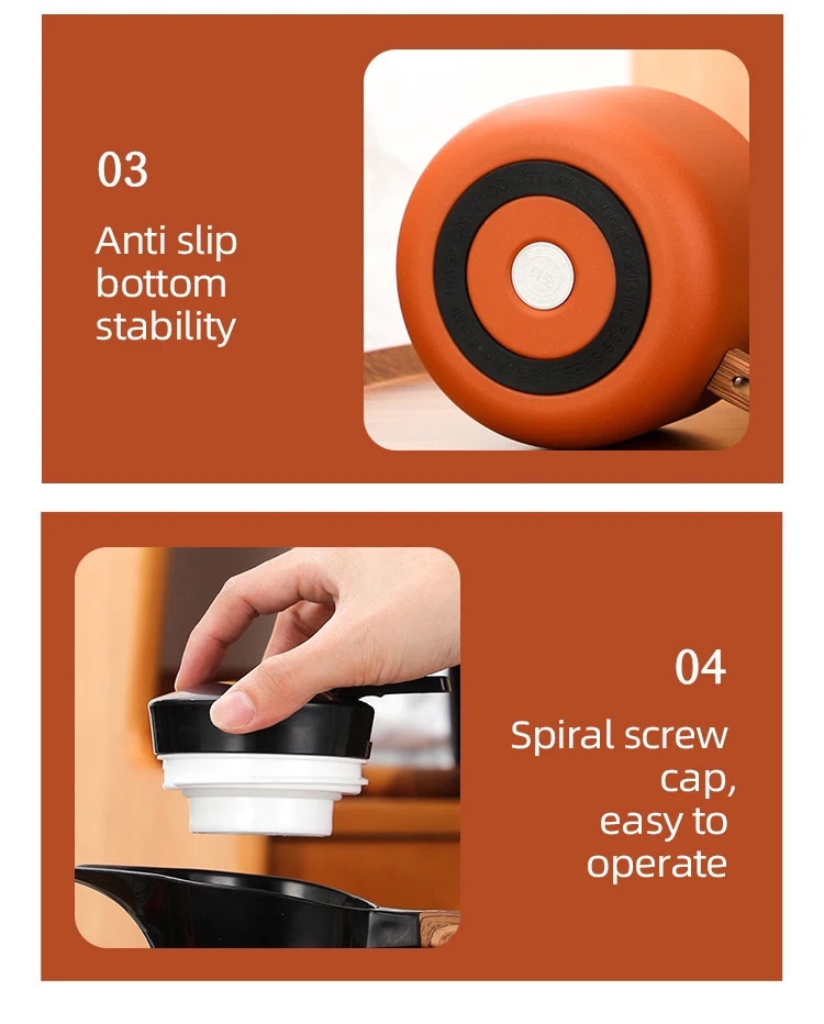 Fashion Modern Home Stainless Steel 304 Multi Color 2000 ml Portable Car Vaccum Keep Hot Cold Teapot Water Coffee Kettle Pot Set