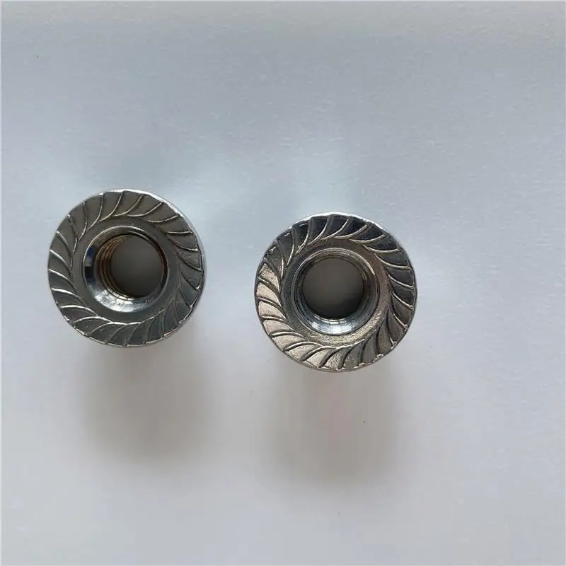 Dado Flangiato Esagonale, Dado Dentato, Dado, M3 M4 M5 M6 M8 M10 M12 Controdado Antiscivolo-M10 Zinco Nero 10 Grani - Foto 8