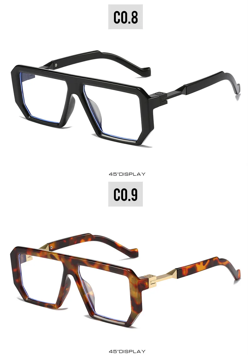 Dl Glasses Fashion Men Sunglasses Square Rectangle Flat Top Stylish