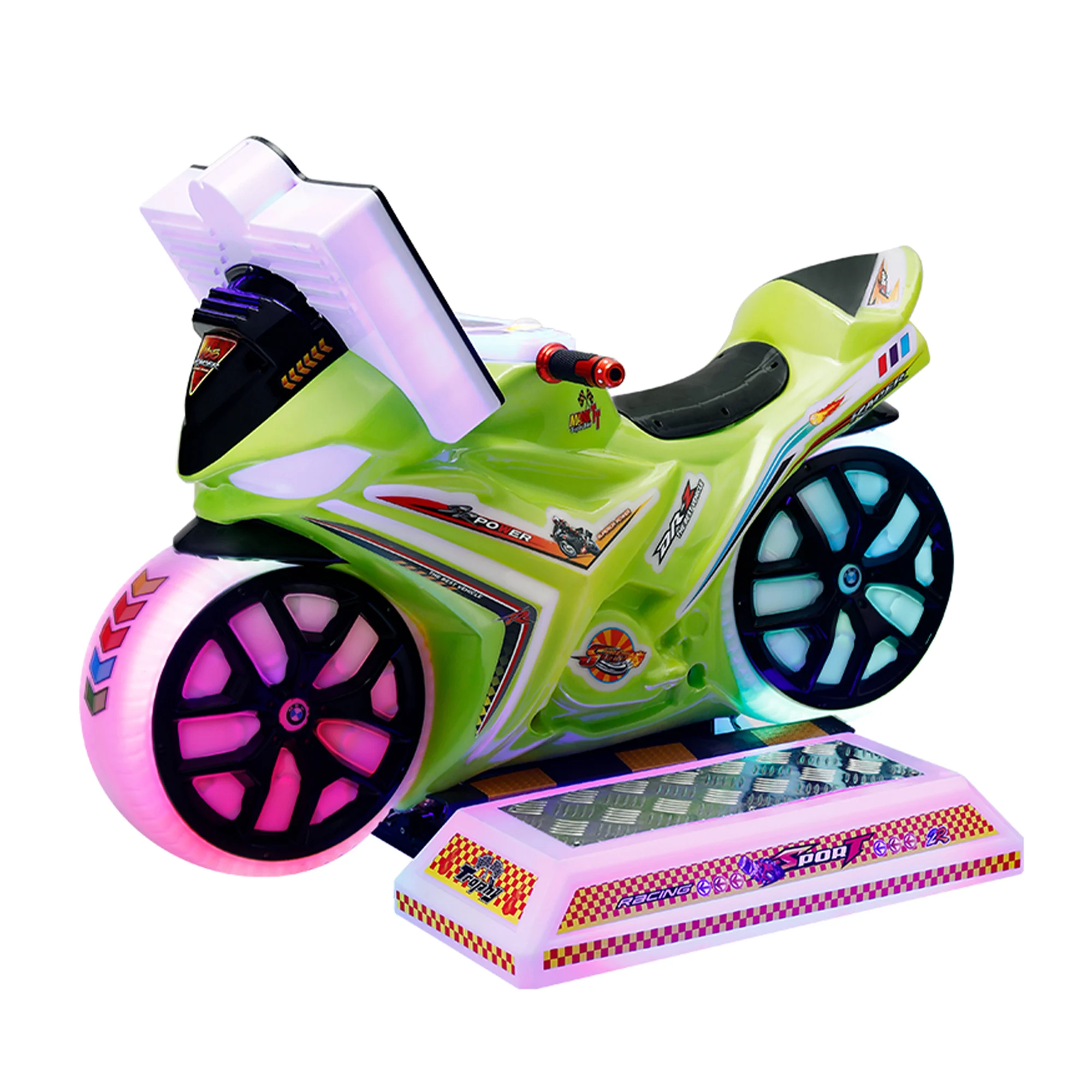 Factory Wholesale Crazy Motorcycle Swaying Car Machine Board Material for Kids 6 Years for Indoor English Shopping Mall Use