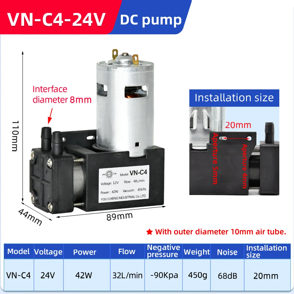 Allecto Plus - Micro-vacuümpomp 12V DC Luchtpompmotor - Mini