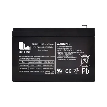Standby Series High Rate 12V12ah 6FM12 51W UPS Electric Power System Used Float Charging  Lead Acid Battery