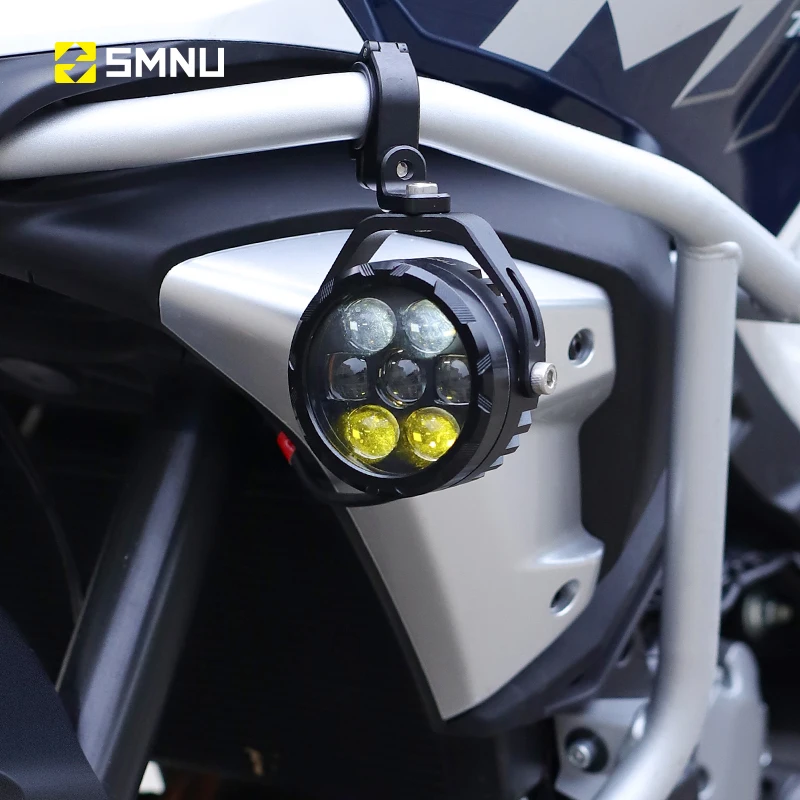 SMNU motociklo rūko žibintas ir lempa, LED, 7 lęšiai, CNC aliuminio gamybos, 2800 lm, itin ryškūs, IP67 apsaugoti, dvigubo spinduliavimo, keturių apšvietimo režimų papildomi žibintai