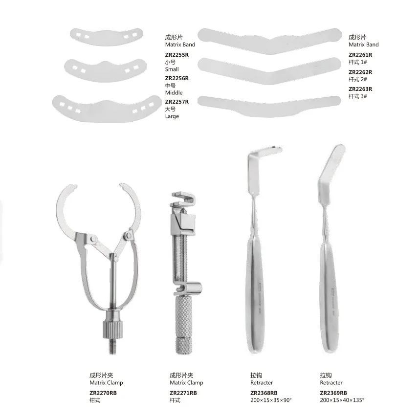 Dental matrix band,matrix clamp,retracter