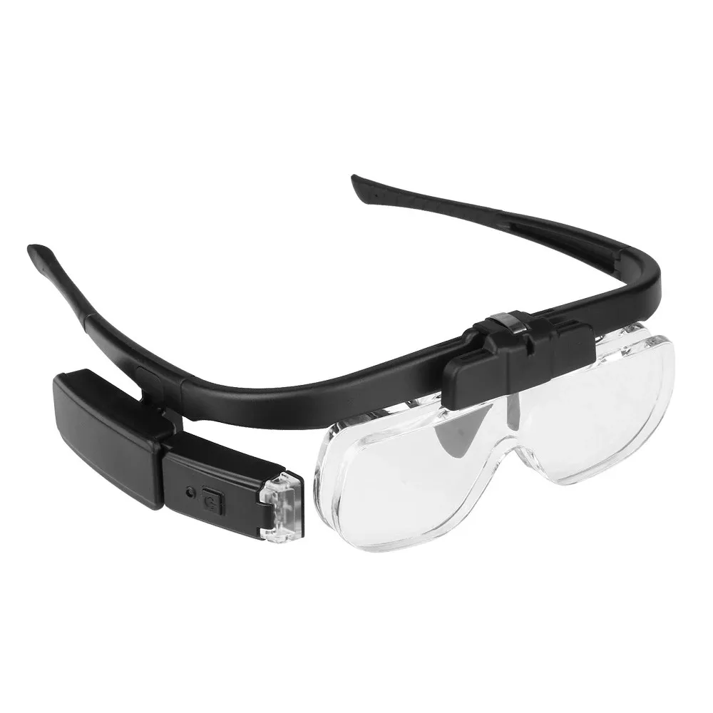 Lighted Reading Glasses - Magnifying Eyeglasses With Light for Crystal View  Small Details - Unisex Led Magnifying Glasses With Light For Close Work -  Lighted Magnifying Glasses For Hobbies Hands Free 