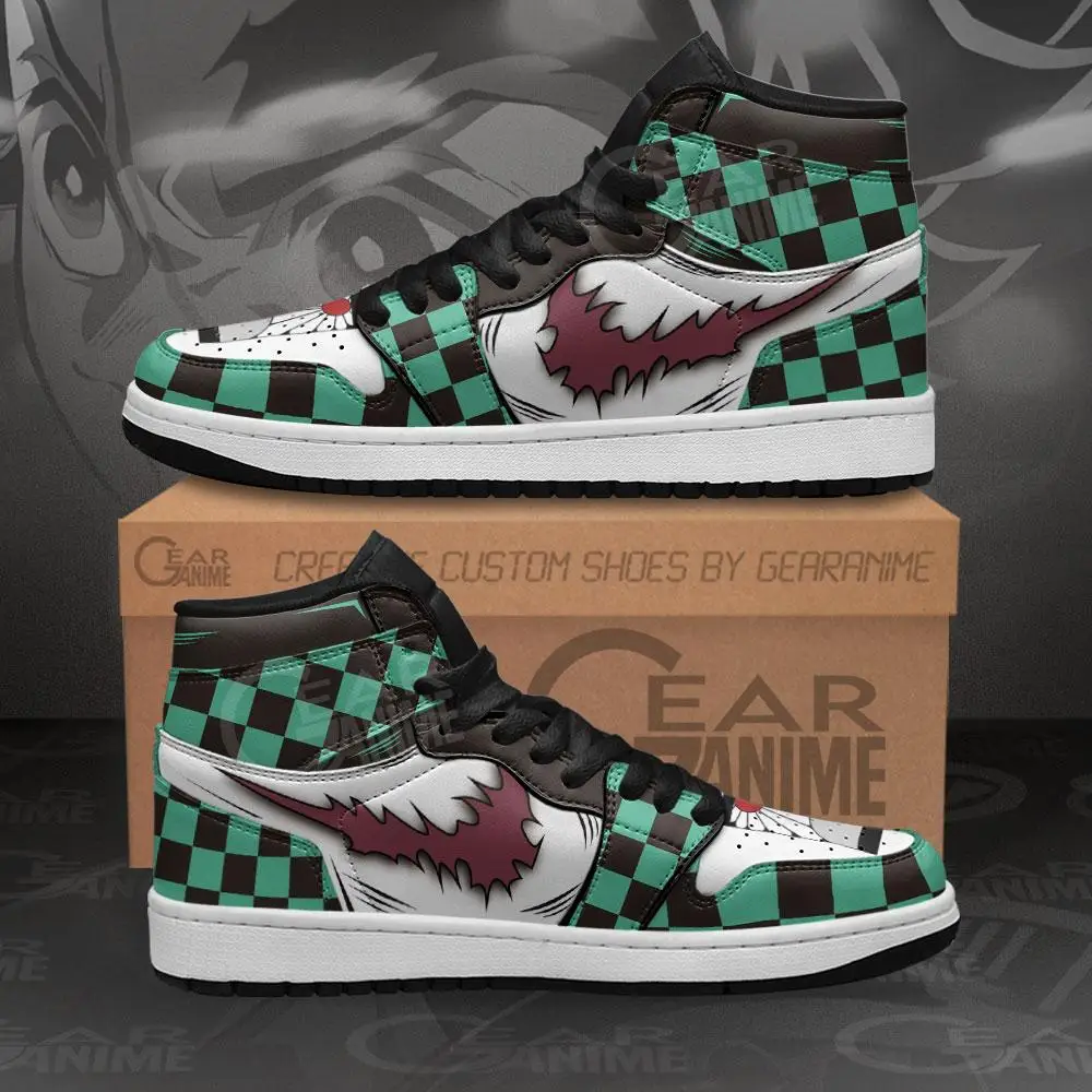 Diy Anime Fan Sneakers Tanjiro Demon Slayer Mens Womens Basketball ...