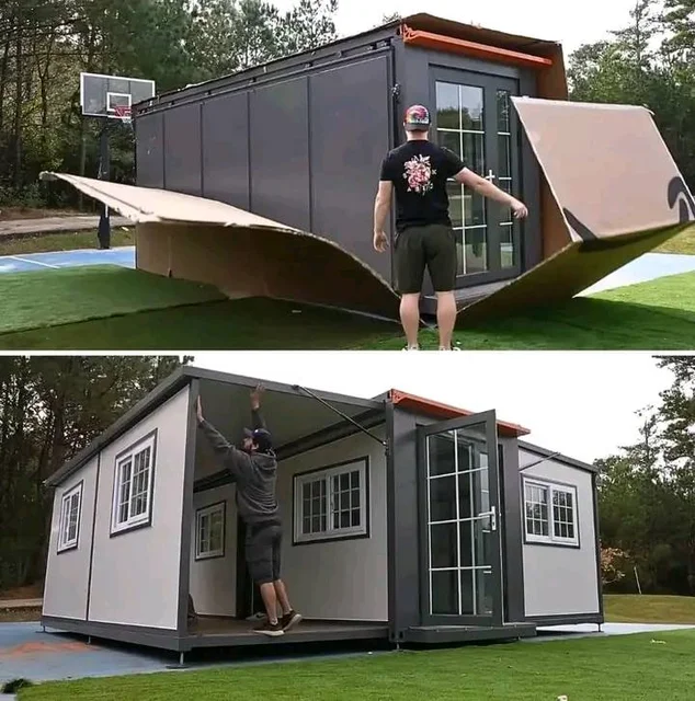 Fast build prefab house 20ft 40ft expandable house modular folding container house