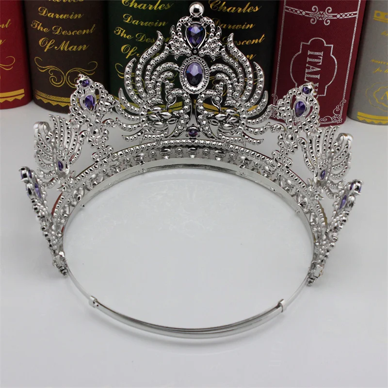 Round Adjustable Bride Tiara Crystal Crown Rhinestone Beauty Elegant ...